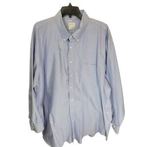 King's Court Button Down Shirt Light Blue Long Sleeve Casual Men's Size 20